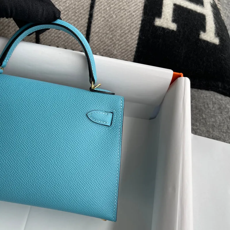 MINI KELLY II (20) EPSOM LEATHER BLEU PAON WITH GOLD HARDWARE (GHW) - 5