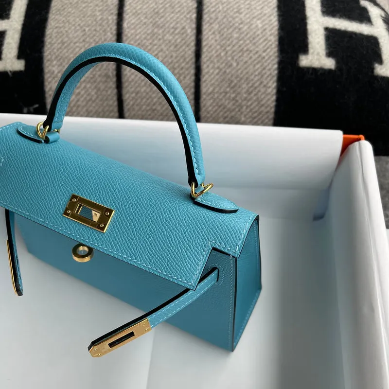 MINI KELLY II (20) EPSOM LEATHER BLEU PAON WITH GOLD HARDWARE (GHW) - 8