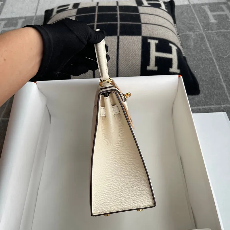 KELLY 25 EPSOM LEATHER NATA WITH GOLD HARDWARE (GHW) - 4