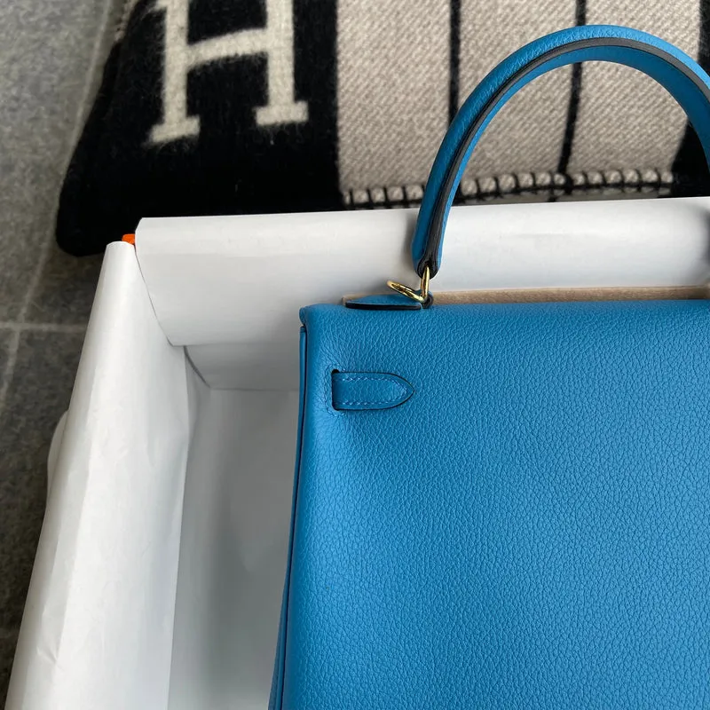 KELLY 25 TOGO LEATHER BLEU ZANZIBAR WITH GOLD HARDWARE (GHW) - 8