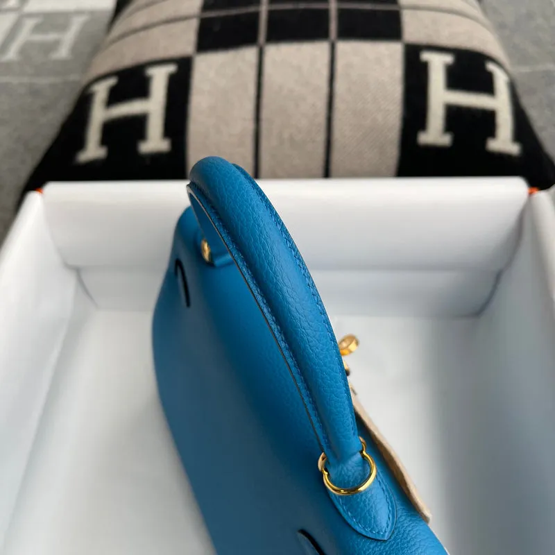 KELLY 25 TOGO LEATHER BLEU ZANZIBAR WITH GOLD HARDWARE (GHW) - 9