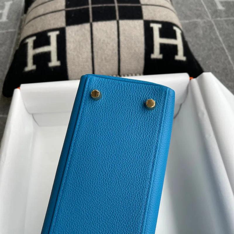 KELLY 25 TOGO LEATHER BLEU ZANZIBAR WITH GOLD HARDWARE (GHW) - 10