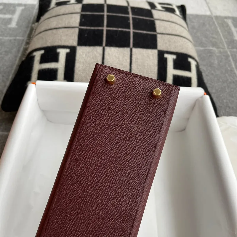 KELLY 25 EPSOM LEATHER BORDEAUX WITH GOLD HARDWARE (GHW) - 9