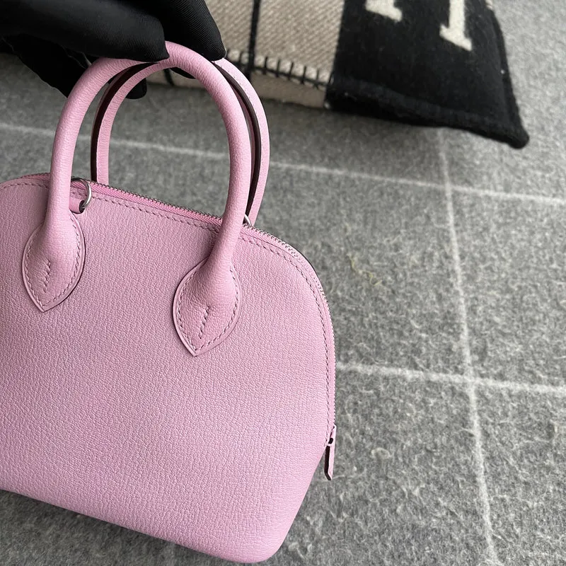 MINI BOLIDE CHEVRE LEATHER MAUVE SYLVESTRE WITH PALLADIUM HARDWARE (PHW) - 2