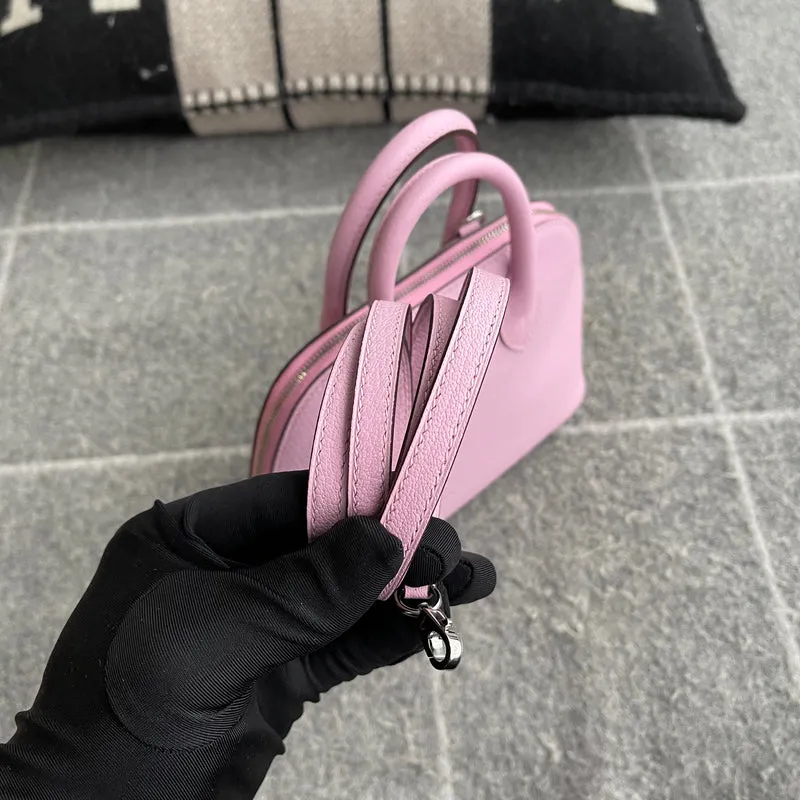 MINI BOLIDE CHEVRE LEATHER MAUVE SYLVESTRE WITH PALLADIUM HARDWARE (PHW) - 6