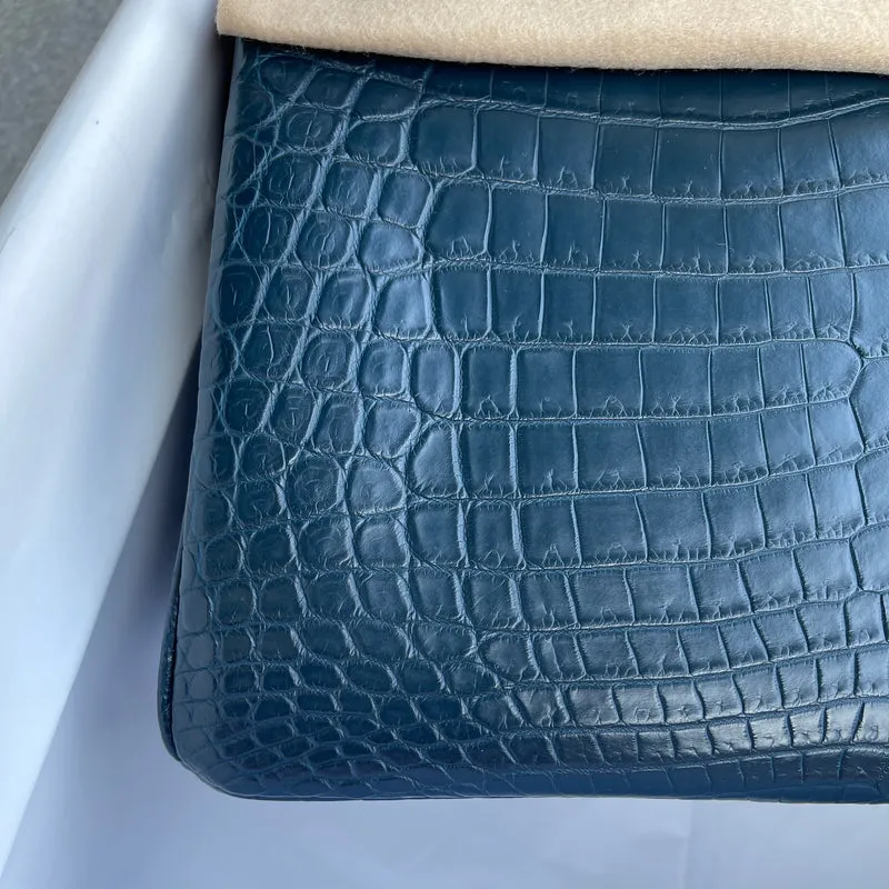 BIRKIN 35 MATTE NILOTICUS CROCODILE LEATHER VERT ROUSSEAU WITH GOLD HARDWARE (GHW) - 10