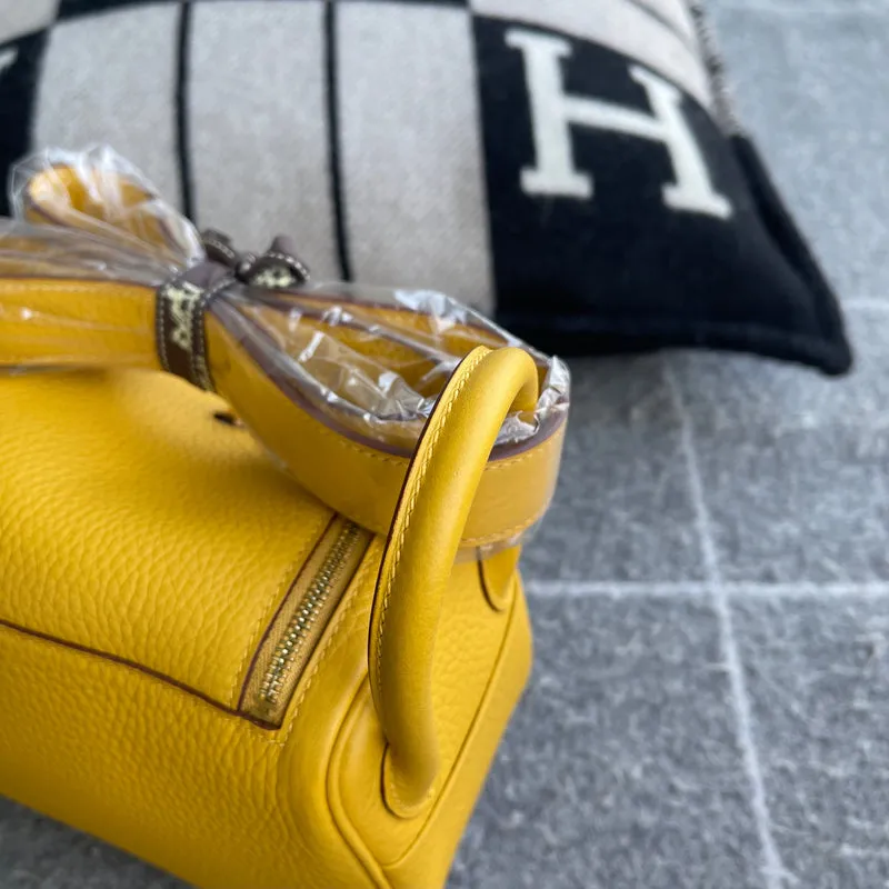 MINI LINDY 20 CLEMENCE LEATHER JAUNE AMBRE WITH GOLD HARDWARE (GHW) - 6