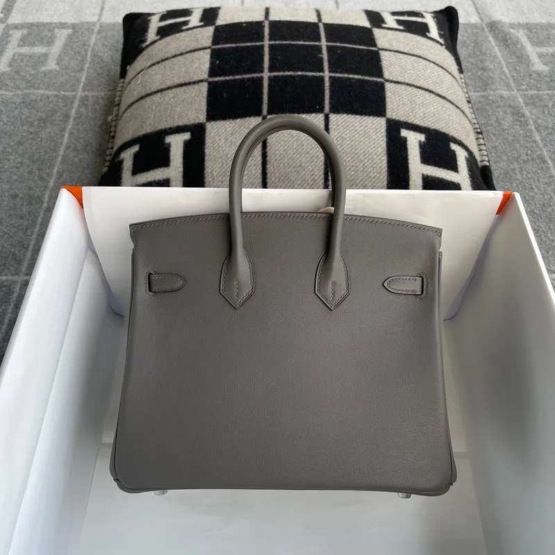 BIRKIN 25 SWIFT LEATHER ETAIN WITH PALLADIUM HARDWARE (PHW) - 3