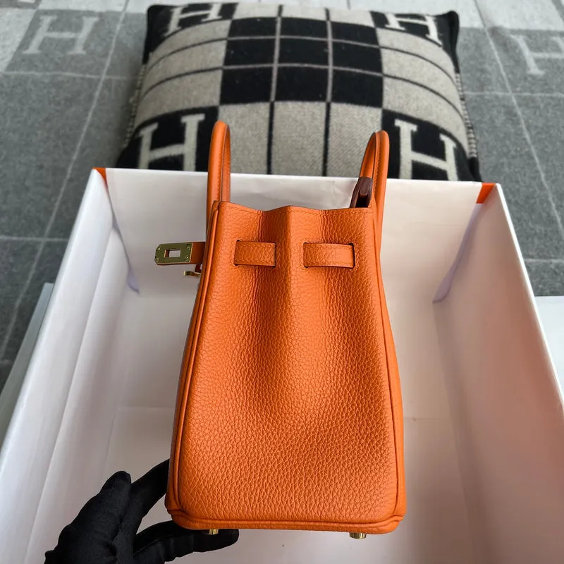 BIRKIN 25 TOGO LEATHER ORANGE WITH GOLD HARDWARE (GHW) - 4