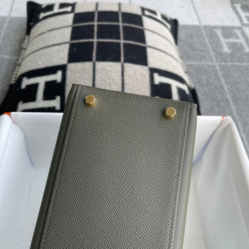 KELLY 28 EPSOM LEATHER VERT DE GRIS WITH GOLD HARDWARE (GHW) - 8