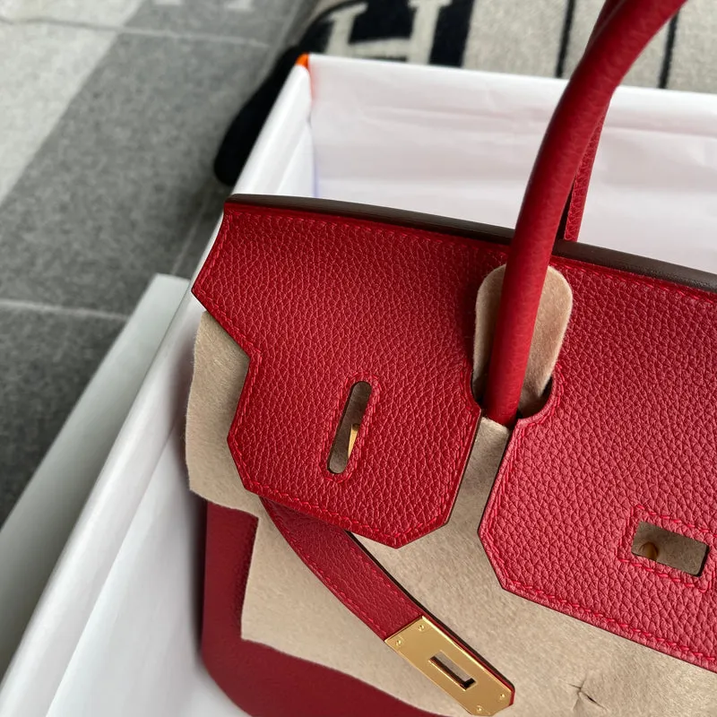 BIRKIN 30 TOGO LEATHER ROUGE CASAQUE WITH GOLD HARDWARE (GHW) - 5