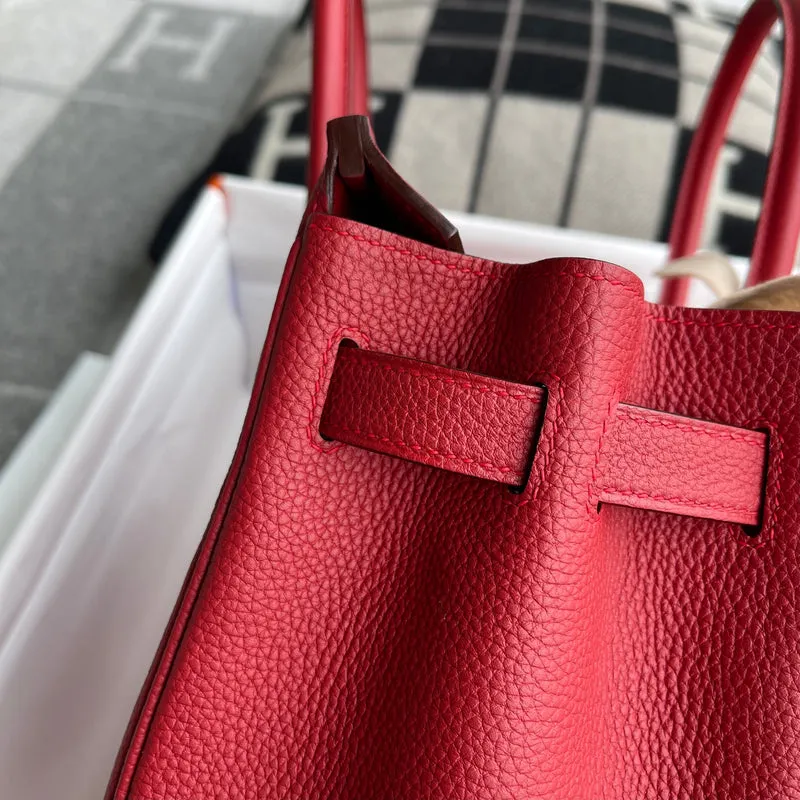BIRKIN 30 TOGO LEATHER ROUGE CASAQUE WITH GOLD HARDWARE (GHW) - 4