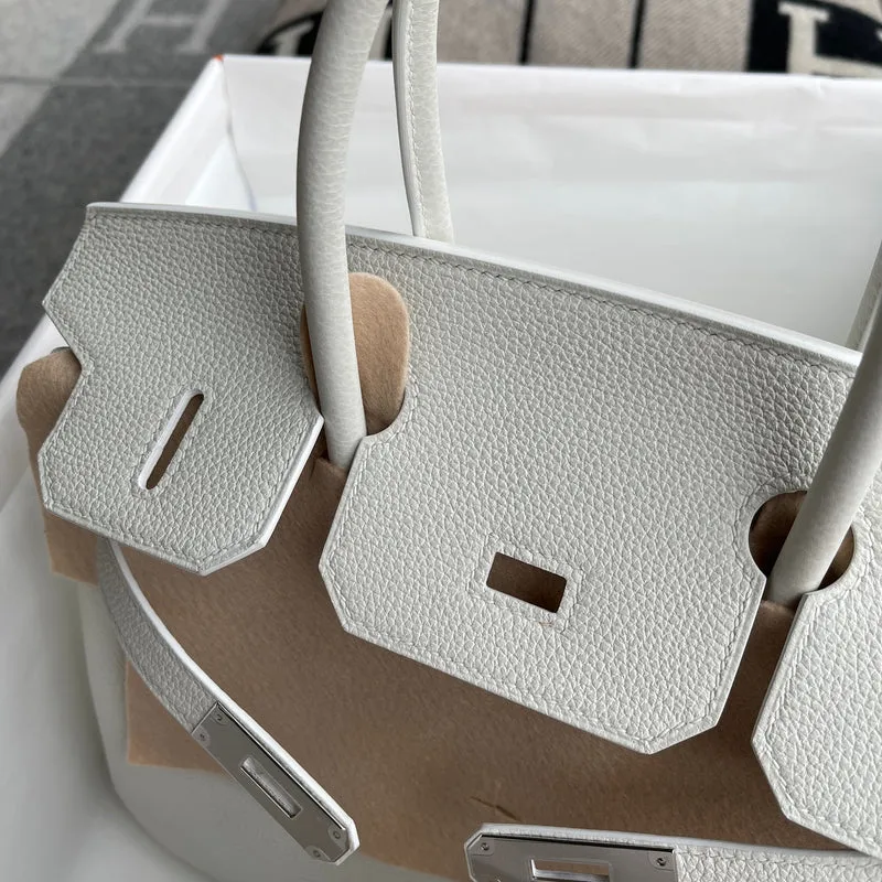 BIRKIN 30 TOGO LEATHER BLANC WITH PALLADIUM HARDWARE (PHW) - 5