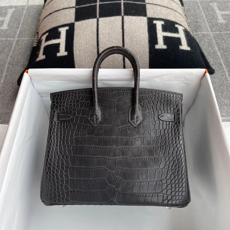 BIRKIN 25 MATTE MISSISSIPPIENSIS ALLIGATOR LEATHER GRAPHITE WITH PALLADIUM HARDWARE (PHW) - 2