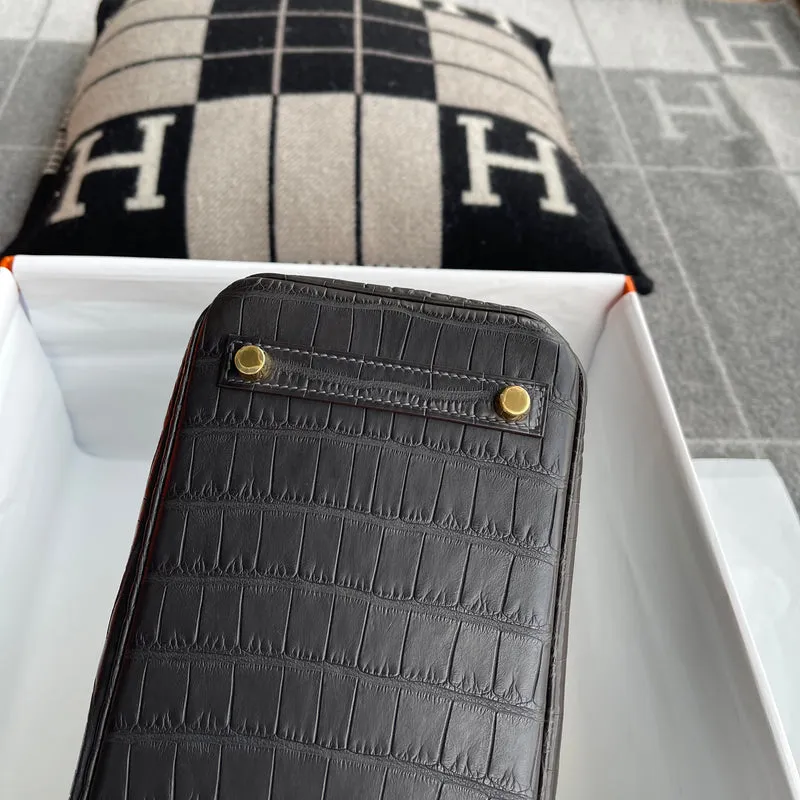 BIRKIN 25 MATTE MISSISSIPPIENSIS ALLIGATOR LEATHER NOIR (BLACK) WITH GOLD HARDWARE (GHW) - 9