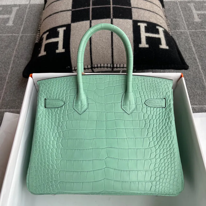BIRKIN 30 MATTE MISSISSIPPIENSIS ALLIGATOR LEATHER VERT D'EAU WITH PALLADIUM HARDWARE (PHW) - 2