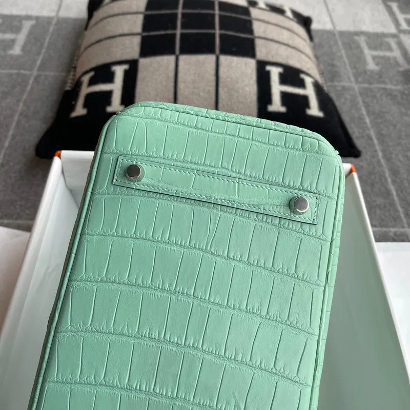 BIRKIN 30 MATTE MISSISSIPPIENSIS ALLIGATOR LEATHER VERT D'EAU WITH PALLADIUM HARDWARE (PHW) - 9