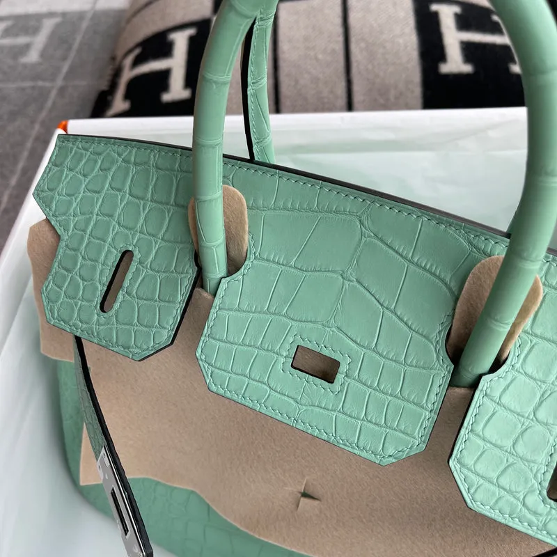 BIRKIN 30 MATTE MISSISSIPPIENSIS ALLIGATOR LEATHER VERT D'EAU WITH PALLADIUM HARDWARE (PHW) - 5