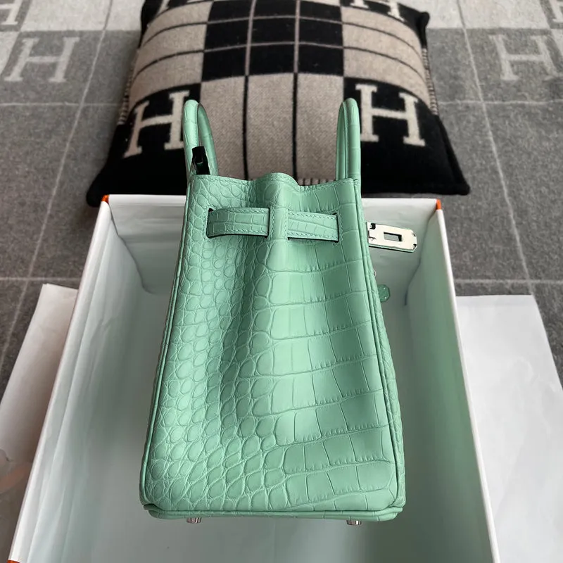BIRKIN 30 MATTE MISSISSIPPIENSIS ALLIGATOR LEATHER VERT D'EAU WITH PALLADIUM HARDWARE (PHW) - 4
