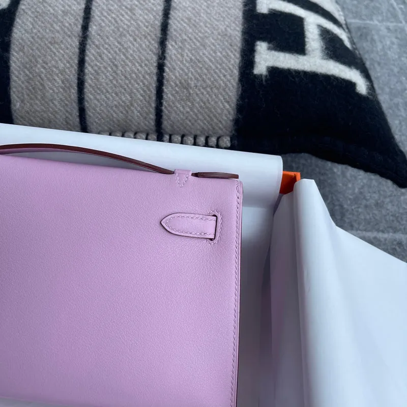 KELLY POCHETTE SWIFT LEATHER MAUVE SYLVESTRE WITH GOLD HARDWARE (GHW) - 6