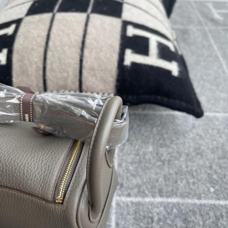 MINI LINDY 20 CLEMENCE LEATHER GRIS ASPHALTE WITH GOLD HARDWARE (GHW) - 7