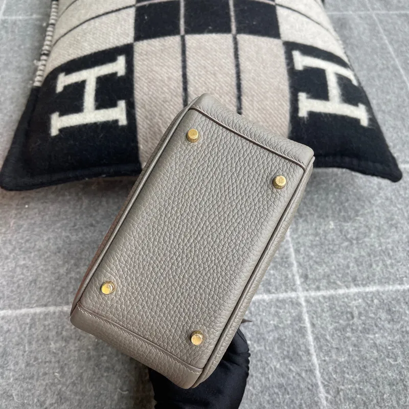 MINI LINDY 20 CLEMENCE LEATHER GRIS ASPHALTE WITH GOLD HARDWARE (GHW) - 9