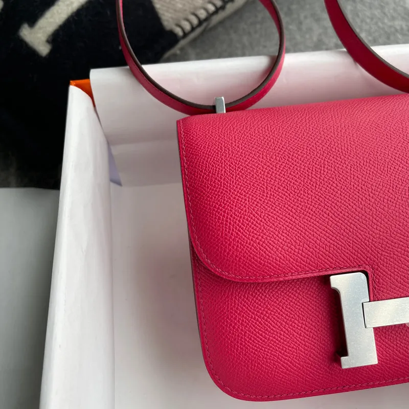 CONSTANCE 18 (MINI) EPSOM LEATHER ROSE EXTREME WITH PALLADIUM HARDWARE (PHW) - 4