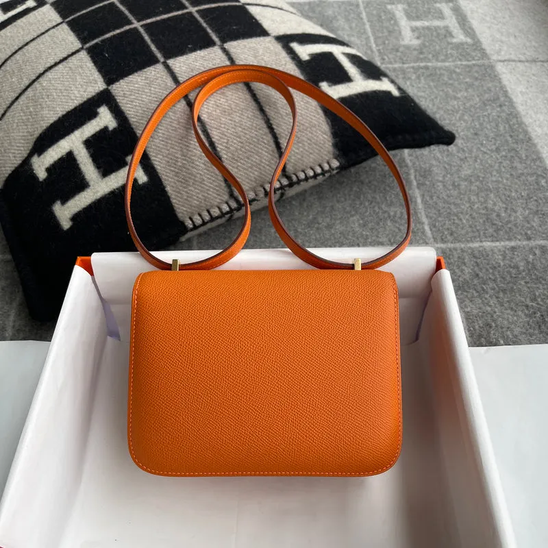 CONSTANCE 18 (MINI) EPSOM LEATHER ORANGE WITH GOLD HARDWARE (GHW) - 3