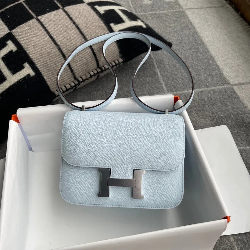 CONSTANCE 18 (MINI) EPSOM LEATHER BLEU BRUME WITH PALLADIUM HARDWARE (PHW) - 2