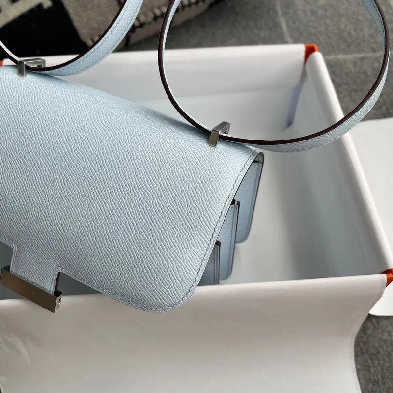 CONSTANCE 18 (MINI) EPSOM LEATHER BLEU BRUME WITH PALLADIUM HARDWARE (PHW) - 7