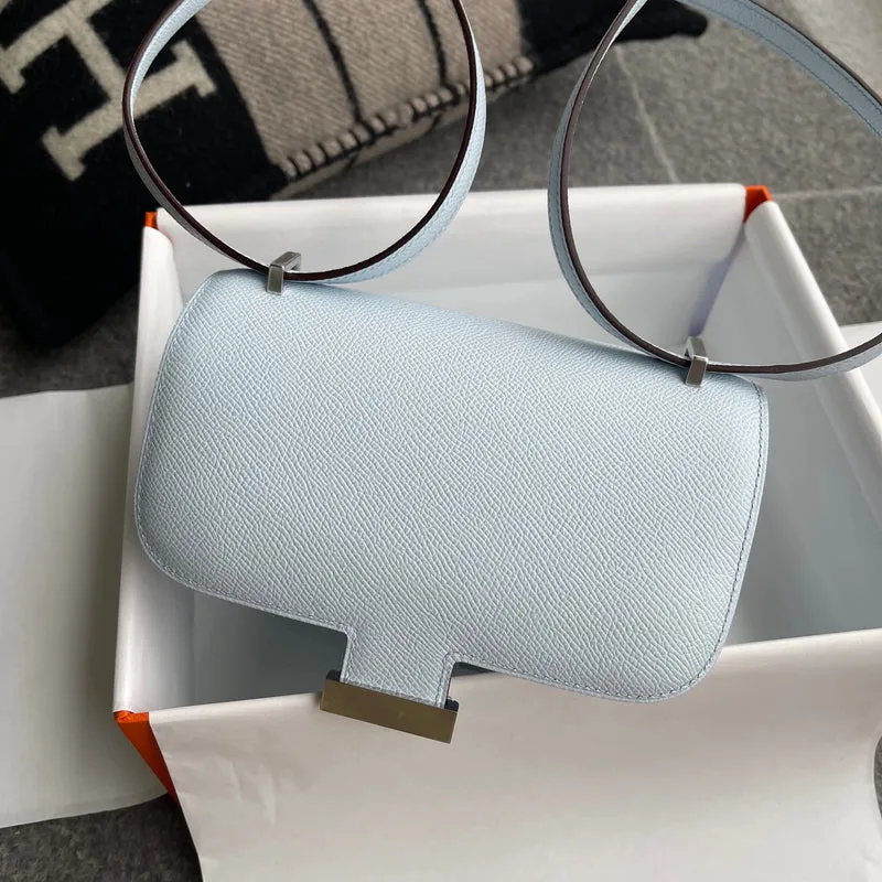 CONSTANCE 18 (MINI) EPSOM LEATHER BLEU BRUME WITH PALLADIUM HARDWARE (PHW) - 6