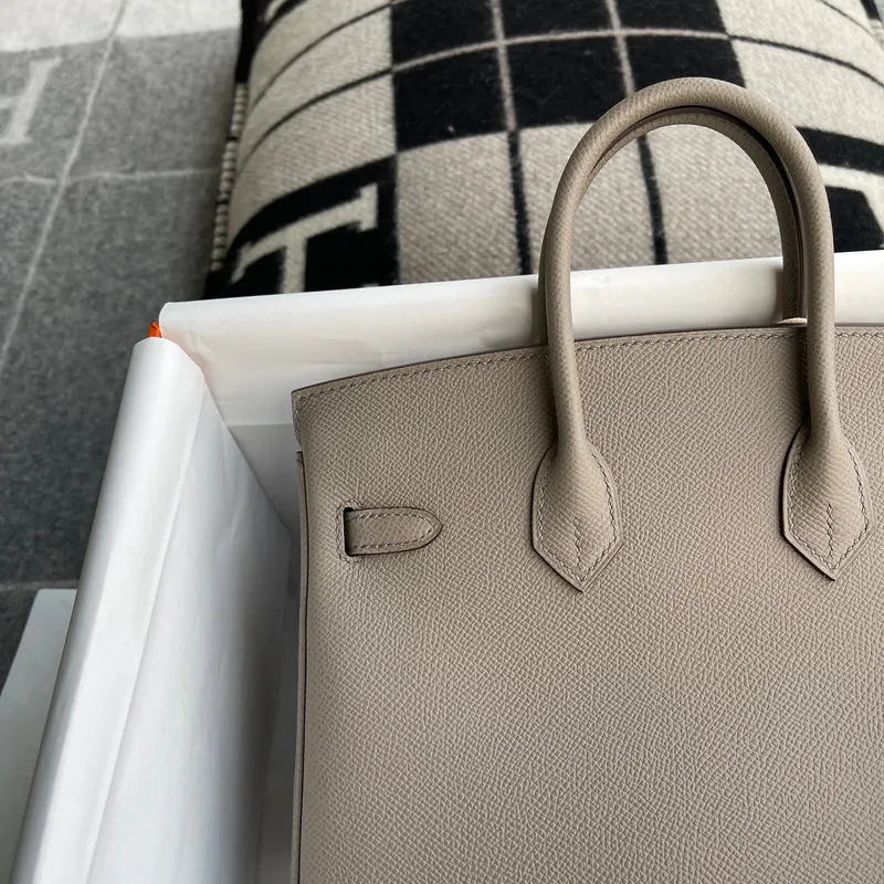 BIRKIN 25 EPSOM LEATHER GRIS ASPHALTE WITH PALLADIUM HARDWARE (PHW) - 6