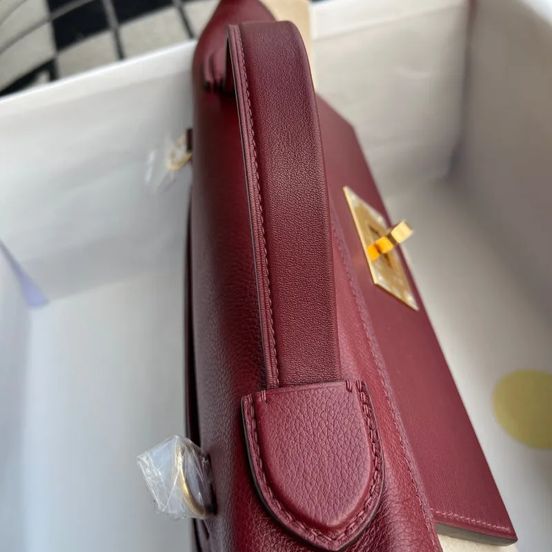 24/24 (29) TOGO & SWIFT LEATHER ROUGE H & BORDEAUX WITH GOLD HARDWARE (GHW) - 4