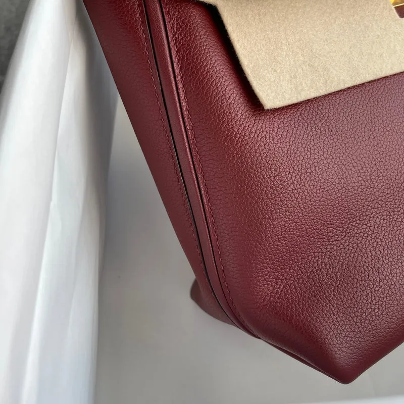 24/24 (29) TOGO & SWIFT LEATHER ROUGE H & BORDEAUX WITH GOLD HARDWARE (GHW) - 5