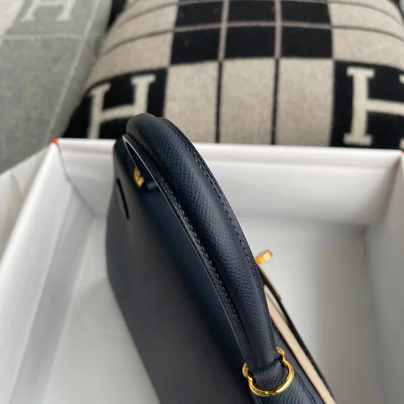 KELLY 28 EPSOM LEATHER BLEU NUIT WITH GOLD HARDWARE (GHW) - 7