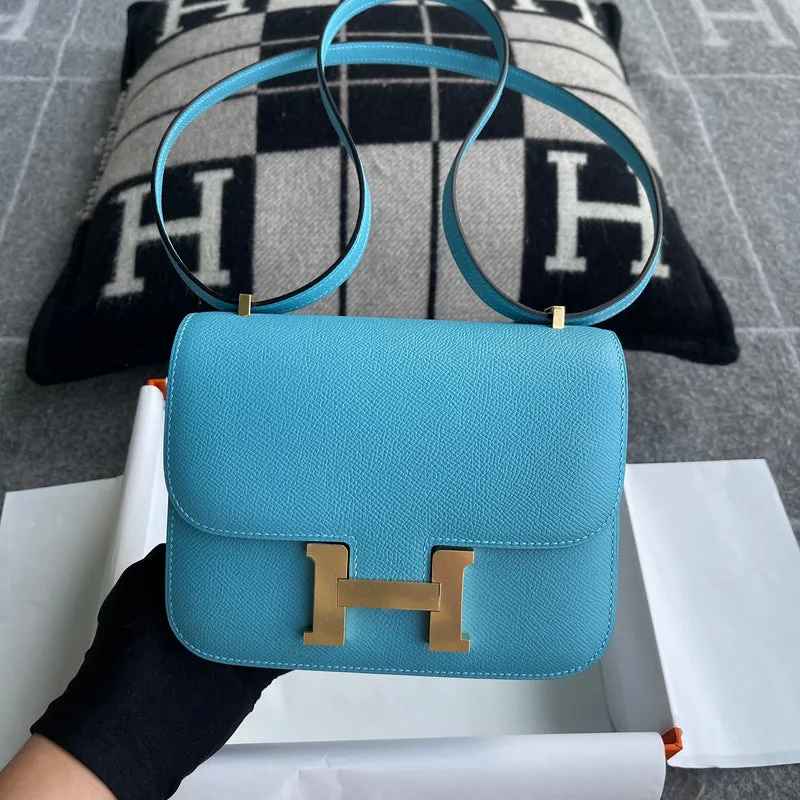 CONSTANCE 18 (MINI) EPSOM LEATHER BLEU FRIDA WITH PALLADIUM HARDWARE (PHW) - 4