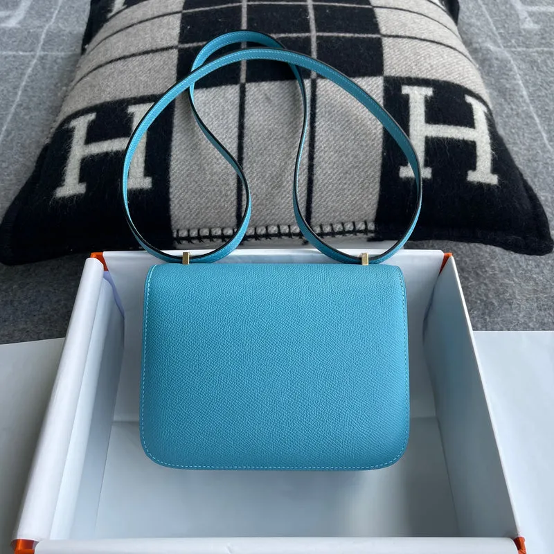 CONSTANCE 18 (MINI) EPSOM LEATHER BLEU FRIDA WITH PALLADIUM HARDWARE (PHW) - 3