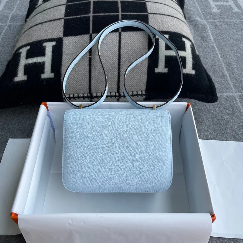 CONSTANCE 18 (MINI) EPSOM LEATHER BLEU BRUME WITH GOLD HARDWARE (GHW) - 3