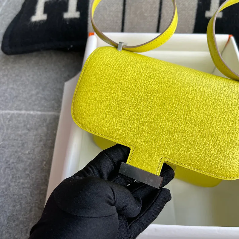CONSTANCE 18 (MINI) CHEVRE LEATHER LIME WITH PALLADIUM HARDWARE (PHW) - 7