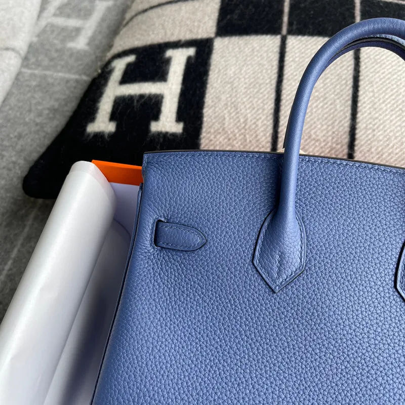 BIRKIN 25 TOGO LEATHER BLUE BRIGHTON WITH GOLD HARDWARE (GHW) - 6