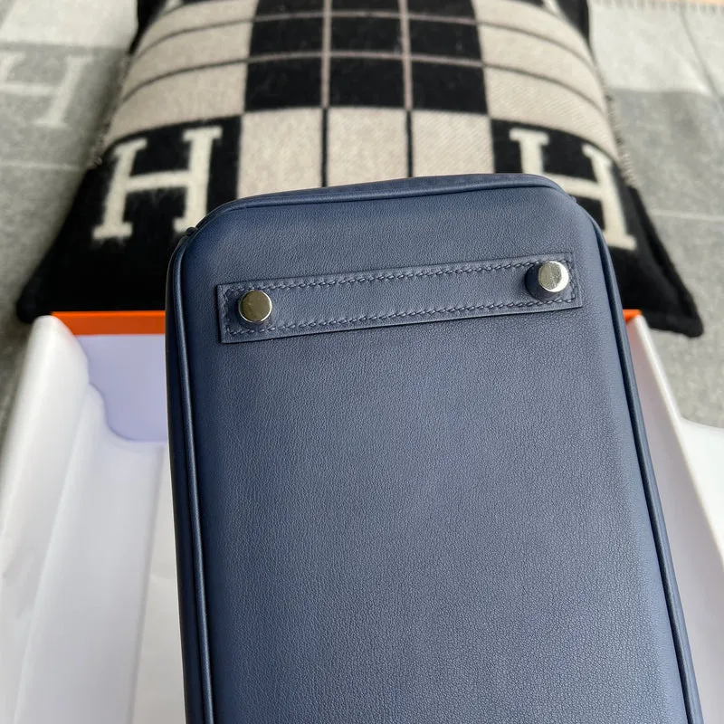 BIRKIN 25 SWIFT LEATHER BLEU SAPHIR WITH PALLADIUM HARDWARE (PHW) - 9
