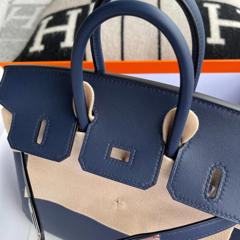 BIRKIN 25 SWIFT LEATHER BLEU SAPHIR WITH PALLADIUM HARDWARE (PHW) - 7