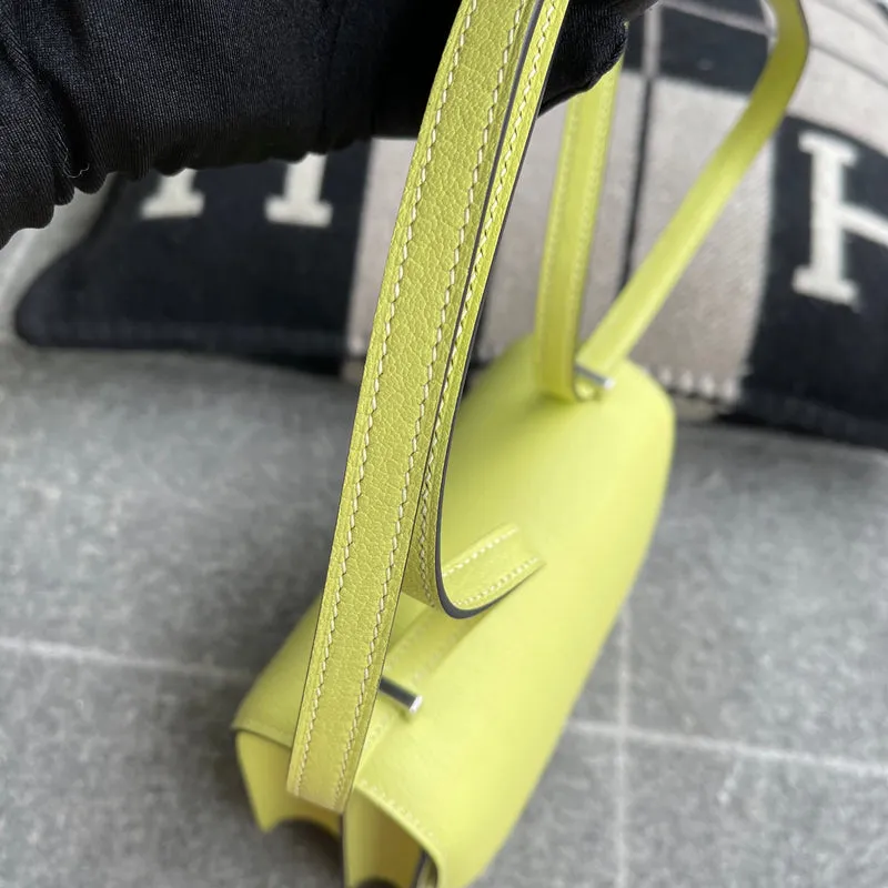CONSTANCE 18 (MINI) CHEVRE LEATHER JAUNE BOURGEON WITH PALLADIUM HARDWARE (PHW) - 6