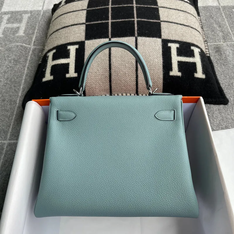 KELLY 28 TOGO LEATHER BLEU CIEL WITH PALLADIUM HARDWARE (PHW) - 3