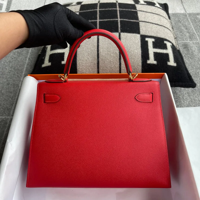 KELLY 28 EPSOM LEATHER ROUGE DE COEUR WITH GOLD HARDWARE (GHW) - 2