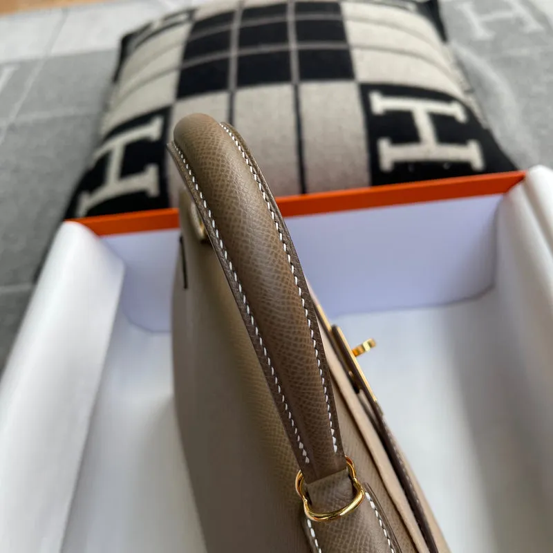 KELLY 28 EPSOM LEATHER ETOUPE WITH GOLD HARDWARE (GHW) - 9