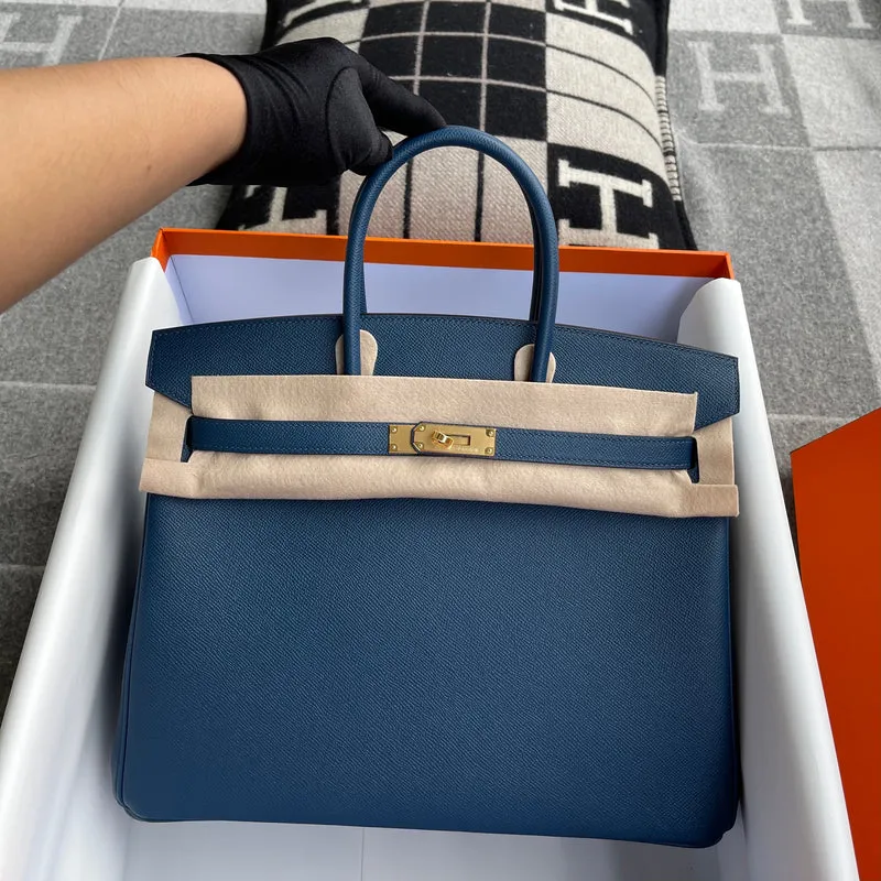 BIRKIN 35 EPSOM LEATHER BLUE DEEP WITH GOLD HARDWARE (GHW) - 3