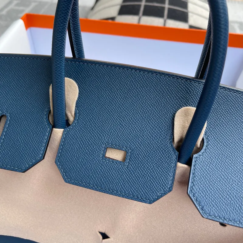 BIRKIN 35 EPSOM LEATHER BLUE DEEP WITH GOLD HARDWARE (GHW) - 8