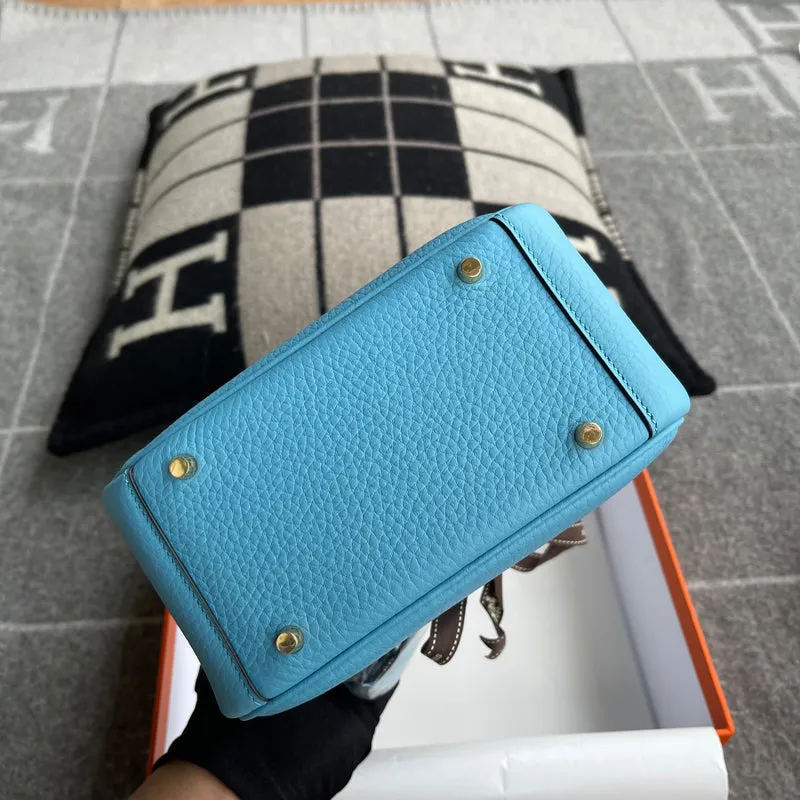 MINI LINDY 20 CLEMENCE LEATHER BLEU DU NORD WITH GOLD HARDWARE (GHW) - 7