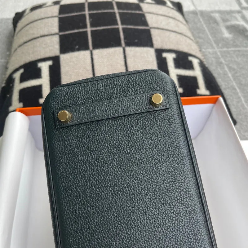 BIRKIN 25 TOUCH MATTE MISSISSIPPIENSIS ALLIGATOR LEATHER & TOGO LEATHER VERT CYPRES WITH GOLD HARDWARE (GHW) - 8